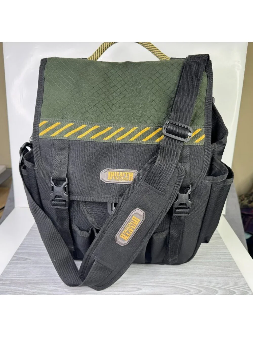 Duluth Trading Messenger Tool Bag Cab Commander 2 Utility Work Ripstop Canvas